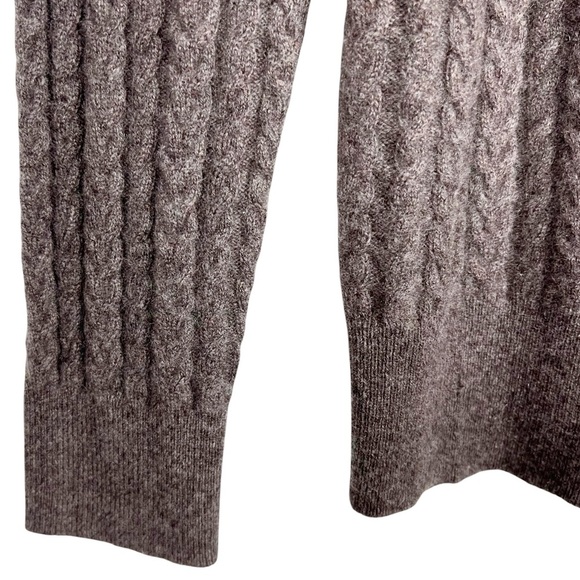 JOS. A. BANK RESERVE Brown Cashmere Cable Knit Crewneck Men's Medium Sweater - Picture 5 of 8